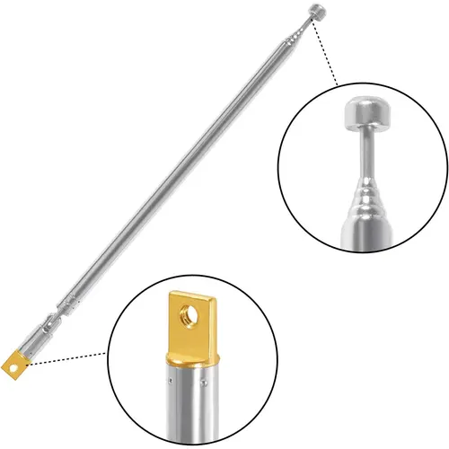 Imagen 2 del producto Antena de Radio portátil telescópica, reemplazo para interior, receptor estéreo doméstico, 65/74cm, AM, FM, 6/7 secciones