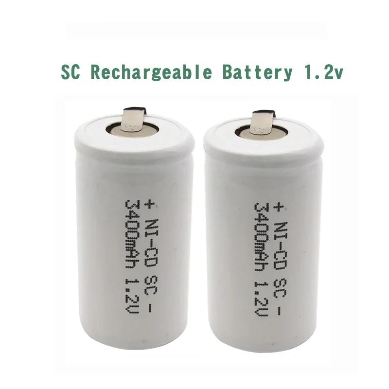 10/12/15pcs 3400mAh Rechargeable Battery SC Sub C Ni-cd Cell with Welding Tabs for Electric Drill Screwdriver Milwaukee Tools