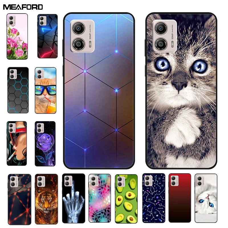 Soft Silicone Cat Back Casos para Motorola, Moda Telefone Covers, Moto G53, Moto G53 5G, XT2335-2