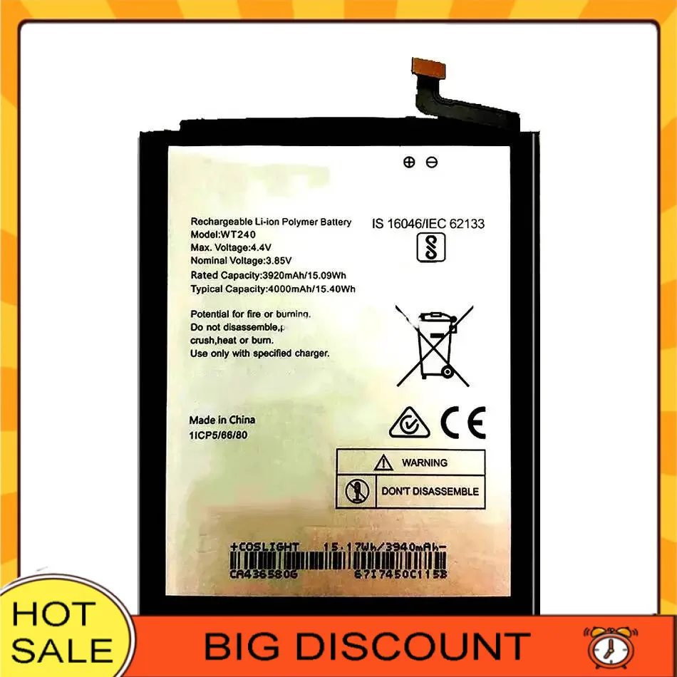 

4000Mah WT240 For Nokia 3.2 TA-1154 TA-1156 Mobile Phone Battery High-Capacity