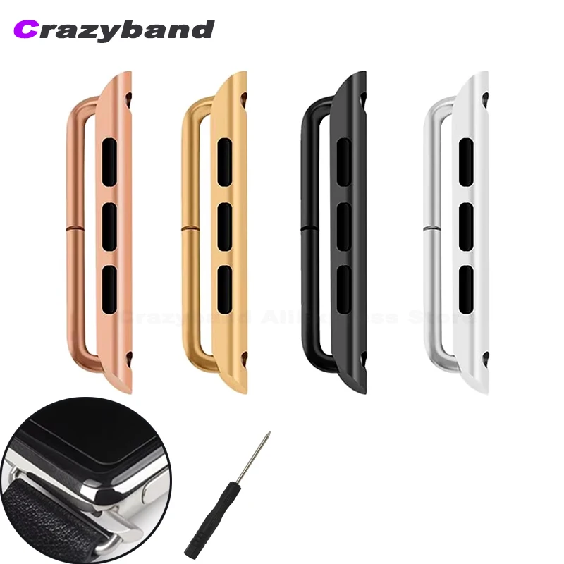 Adattatore connettore in acciaio inossidabile 2 pezzi per Apple Watch 44mm 40mm 42/45mm 41mm 38 Connettori Accessori per Iwatch 6 5 7 8 9 Se