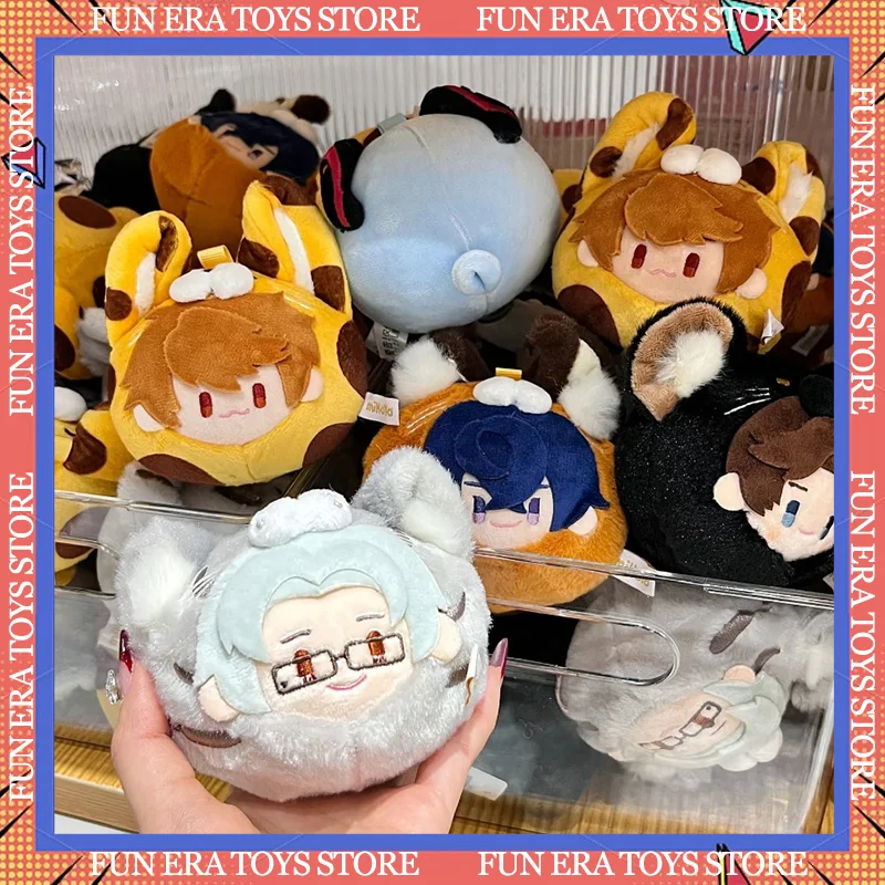 Pluszowy brelok Hot Tears of Themis MiHoYo z głową zwierzęcia, uszy, pompon, zawieszka do kluczy samochodowych, breloczek do torebki dla kobiet i dziewcząt, biżuteria.