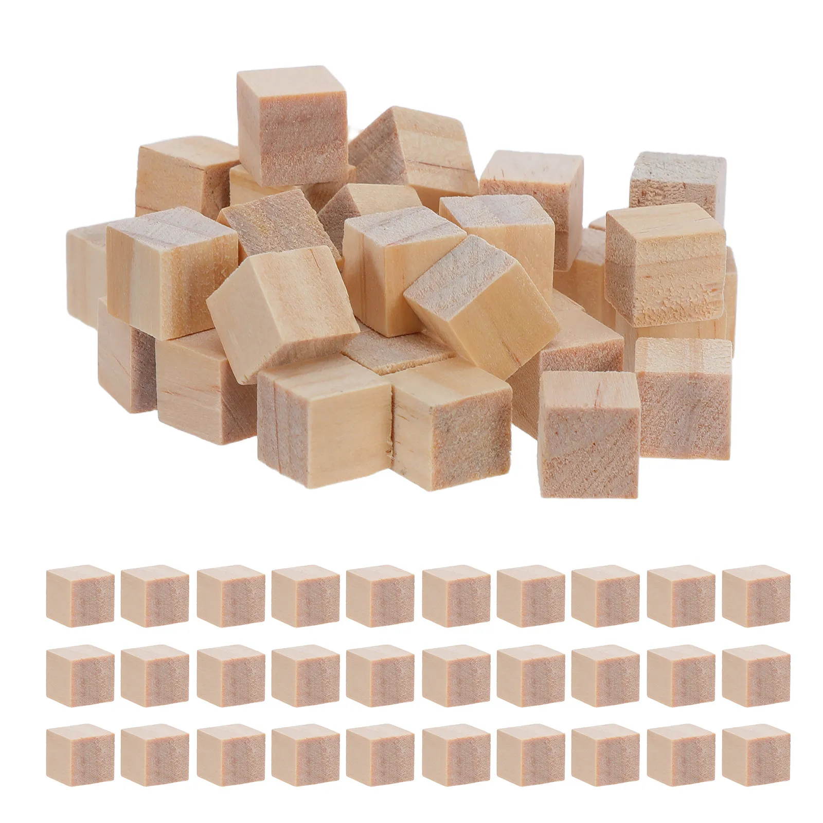 240 Pezzi Blocchi di Legno Grezzo, Cubi di Pino Naturale Non Trattati, Piccoli Blocchi Quadrati per Fai-da-Te, Intaglio, Pittura, Impilamento, Educazione Prescolare