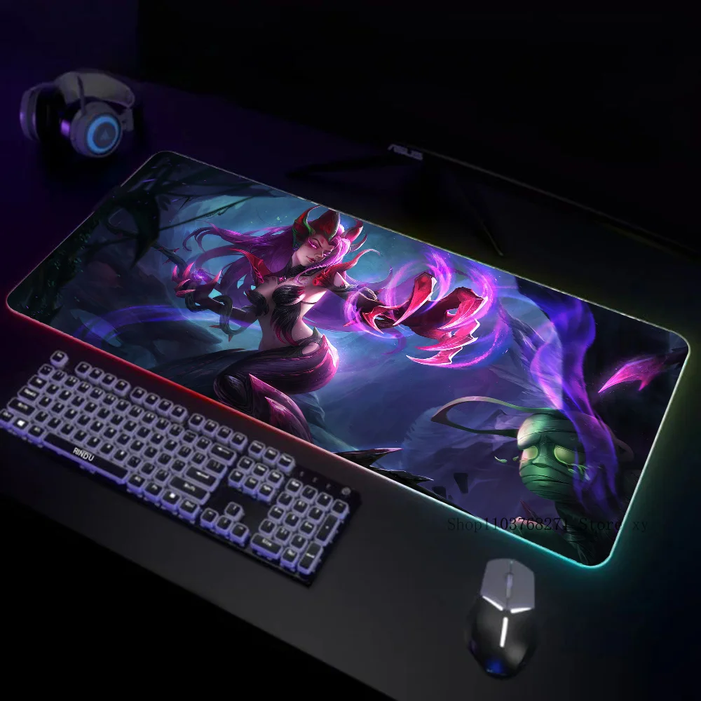 Zyra League Of Legends Mousepad XXL RGB Gaming Mouse pad HD Black Gamer accessori Large LED