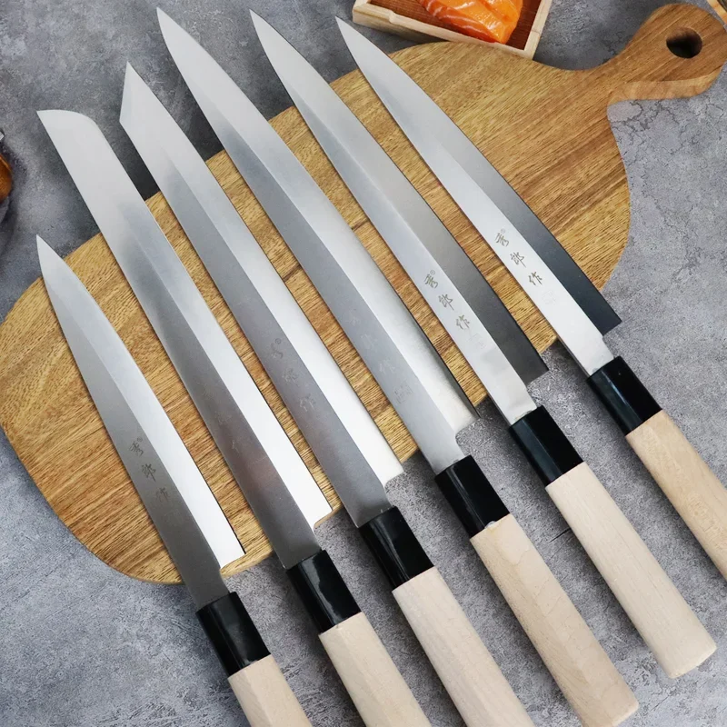 

Japanese Sashimi Knife Handcrafted Sushi Santoku Knife Chef Santoku Fish Raw Knife Set