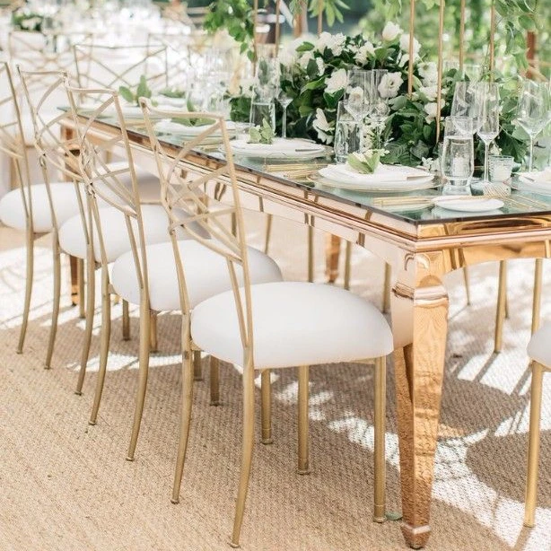 New model Modern Gold Round Shape Stainless steel dining chair hotel banquet Chiavari chair