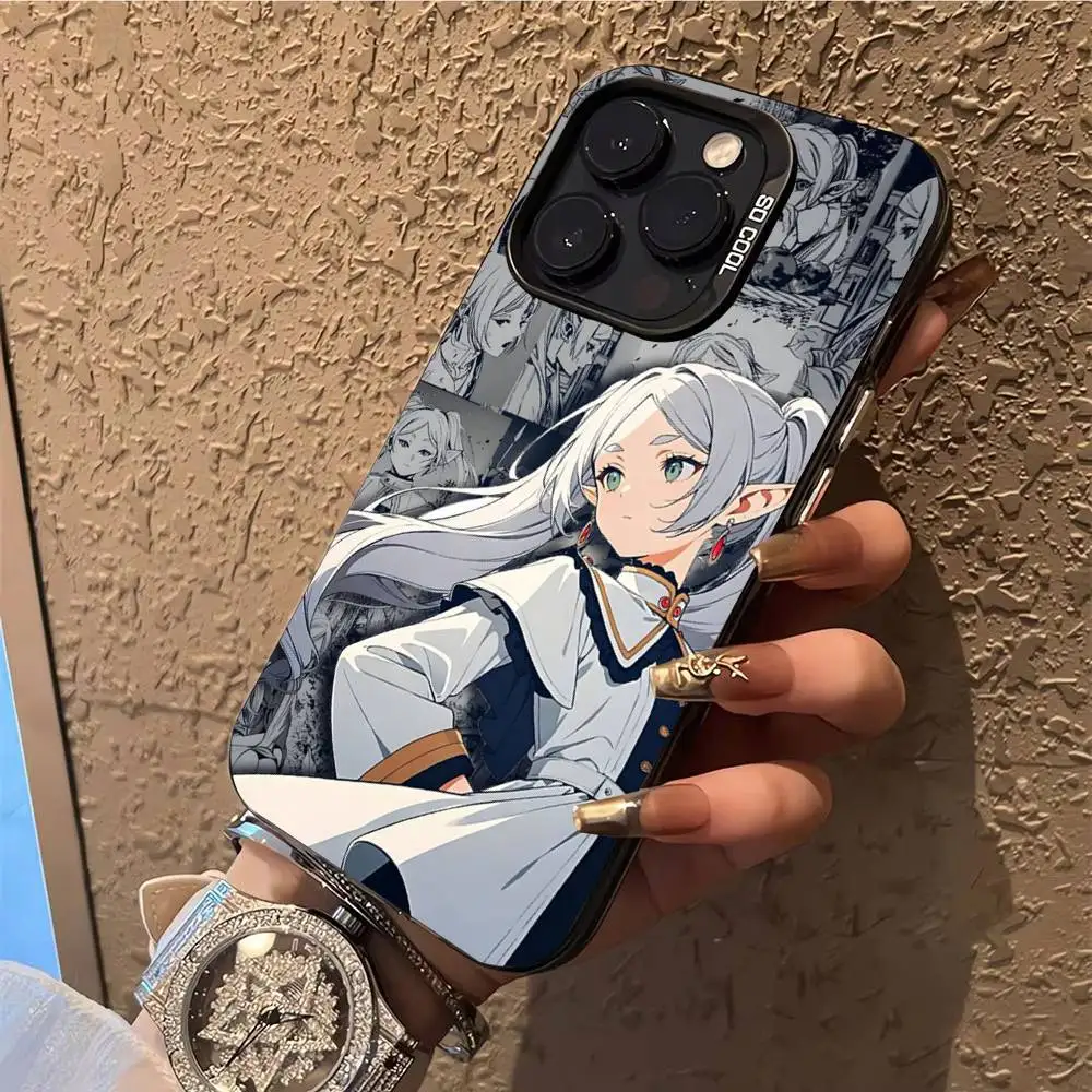 Funda de teléfono Sousou No F-Frieren para iPhone 17,16,15,14,13,12,X,8,Pro,Max,Plus,E,SE4,Air,Mini IMD negro mate