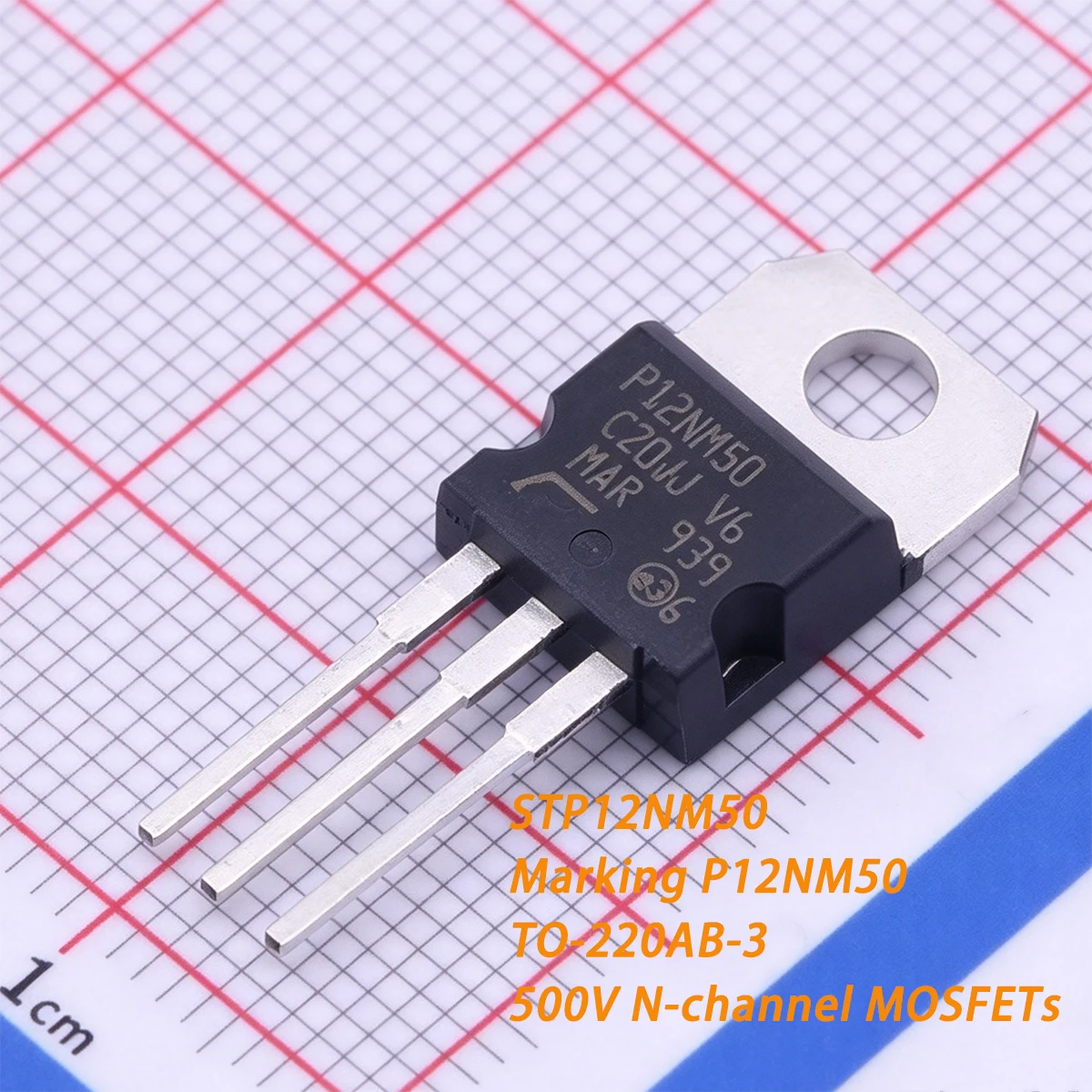 2PCS STP12NM50 Marking P12NM50 TO-220AB-3 500V 12A 160W 350mΩ 0.35Ω ohms N-channel NEW Original Field-Effect Transistor MOSFETs
