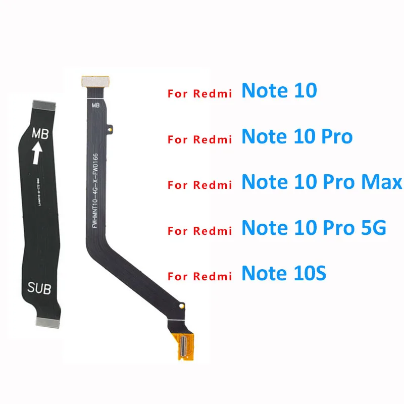 For Xiaomi Redmi Note 10 10S 10T Pro 4G 5G Main Board Connector USB Board LCD Display Flex Cable Repair Parts