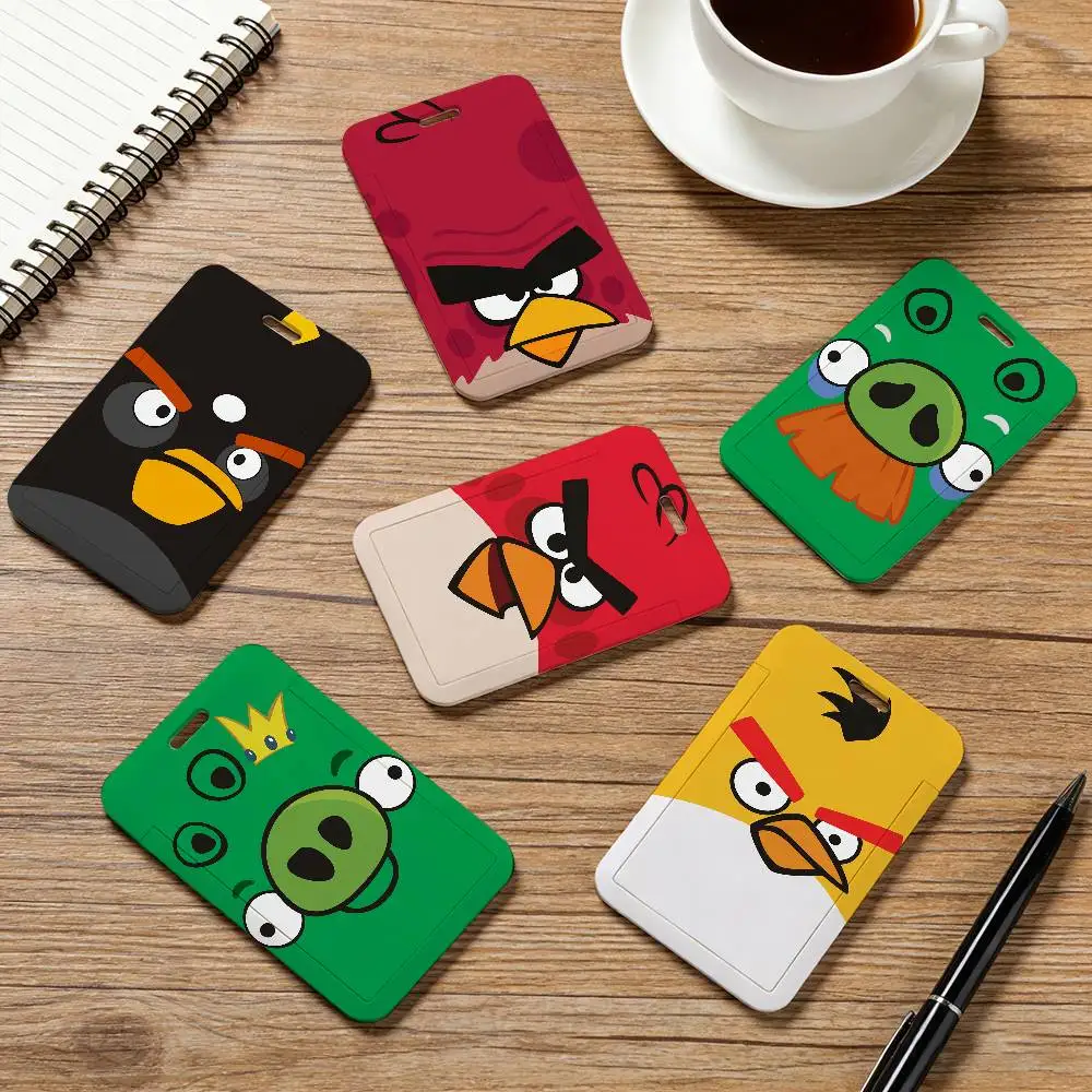 Game A-Angry Birds Card Holder Lanyard Company Staff Pass Unisex ID Name Work Card Holder Office Supplies