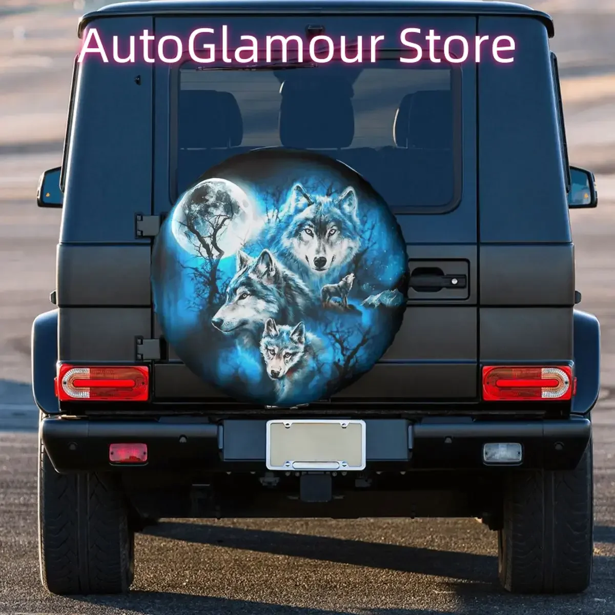 ثلاثية الأبعاد القمر الذئب في الهواء الطلق غطاء الإطار الاحتياطي ل برادو لاند كروزر SUV 4WD 4x4 حماة عجلة السيارة اكسسوارات 14 "15" 16 "17" بوصة