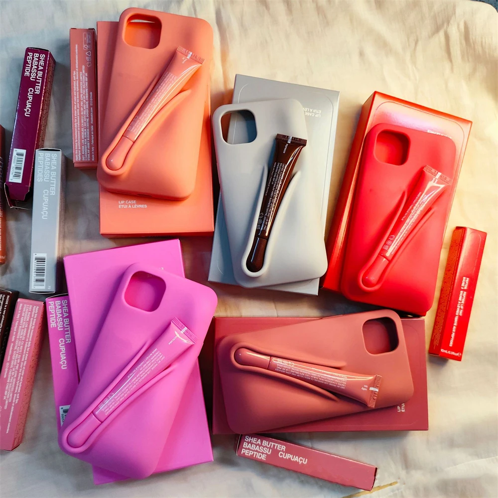 

Autumn Edition New Rhode Soft Silicone Case for IPhone 16 15 14 13 12 11 Pro Max Plus Phone Stand Cover DIY Lipstick Lip Holder