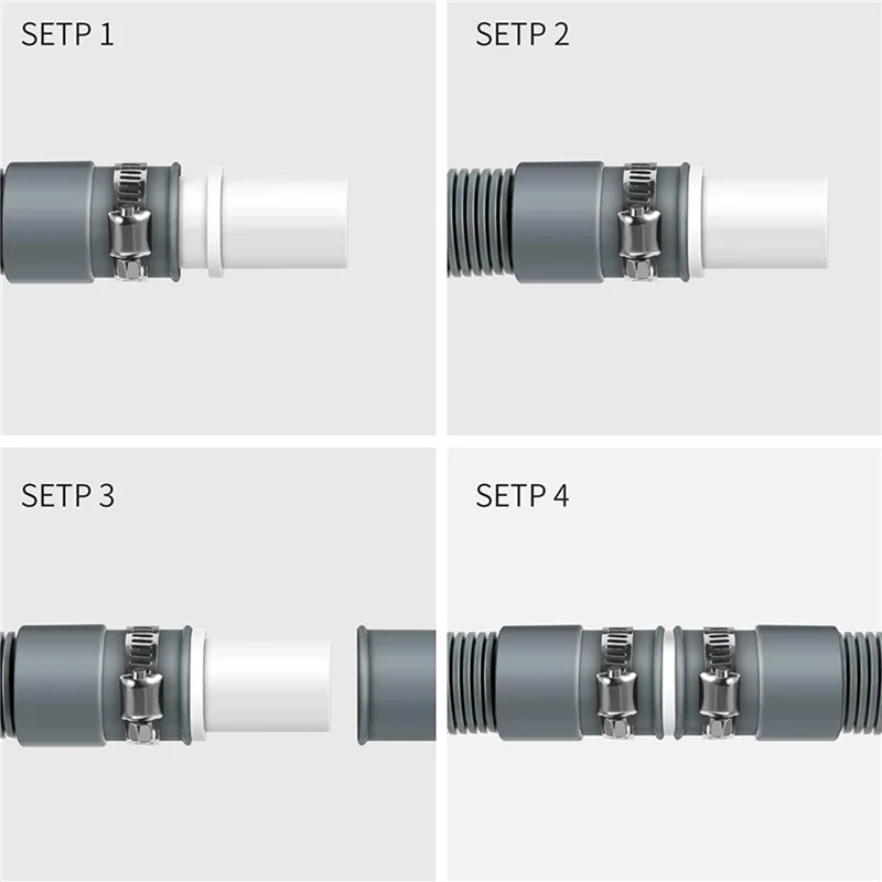 AB46-8 Pieces Washing Machine Drain Hose Connectors Washer Extension Adapter With 16 Pieces Drain Hose Clamps