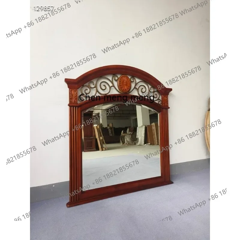 cqy  Decorative mirror SFM84519 imported poplar wood + cast iron + hand-carved mirror