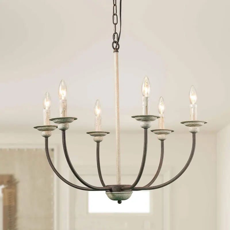 

Vintage Loft Iron Chandelier Creative 6 heads American Rural Living Room Dining Room Bedroom Clothing Store Pendent Lamp