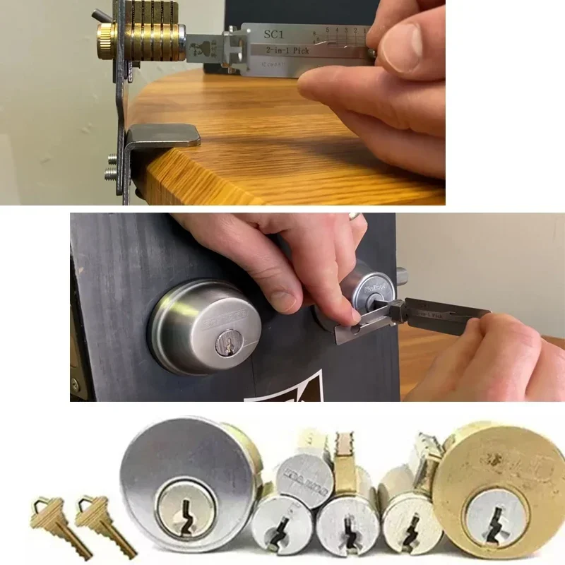 Lock Decoder Pick Professional Locksmith Tools Multifunctional Tool for Kwikset KW5 KW1 for Schlage SC1 SC4 for Door Maintenance