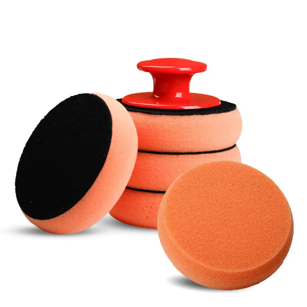 6 PCS Car Wax Applicator Pads Kit Soft Sponge Applicators Foam Waxing Pad with Grip Handle for Car Polishing and Cleaning view 2