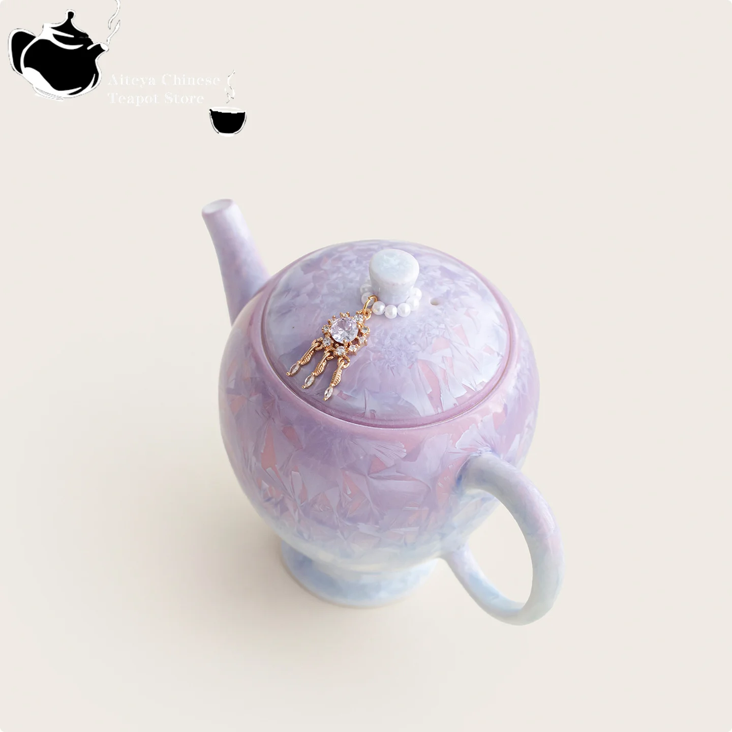 Chinese tea set crystal glaze gradient purple tea pot tea cup set set ceramic tea set Kung Fu tea set with filter 3