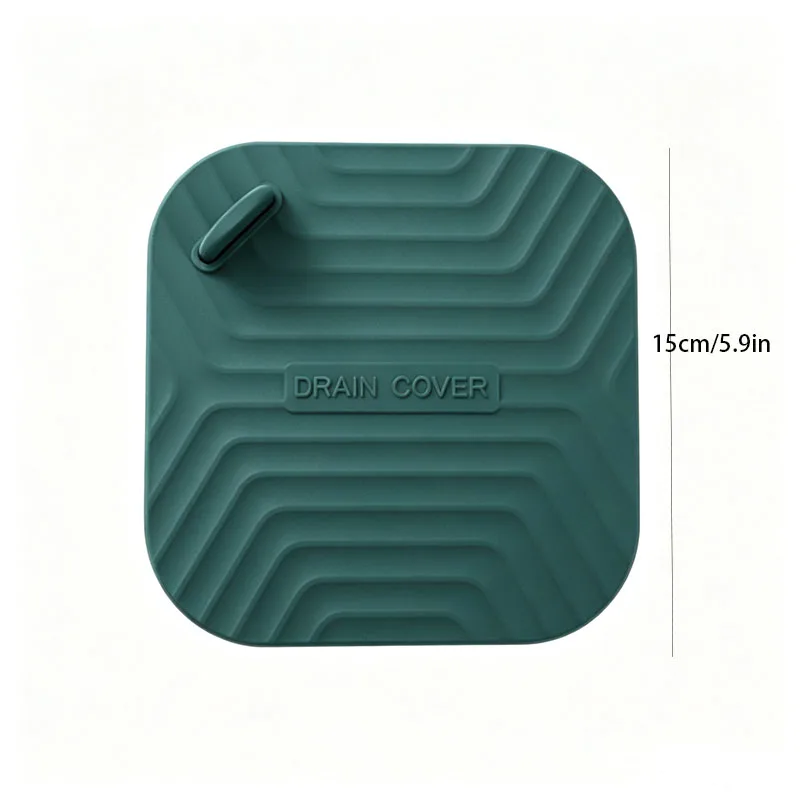 Silicone Drain Cover with Lift Handle, Odor Proof Floor Drain Stopper, Anti-Insect Sewer Seal Mat for Bathroom Kitchen