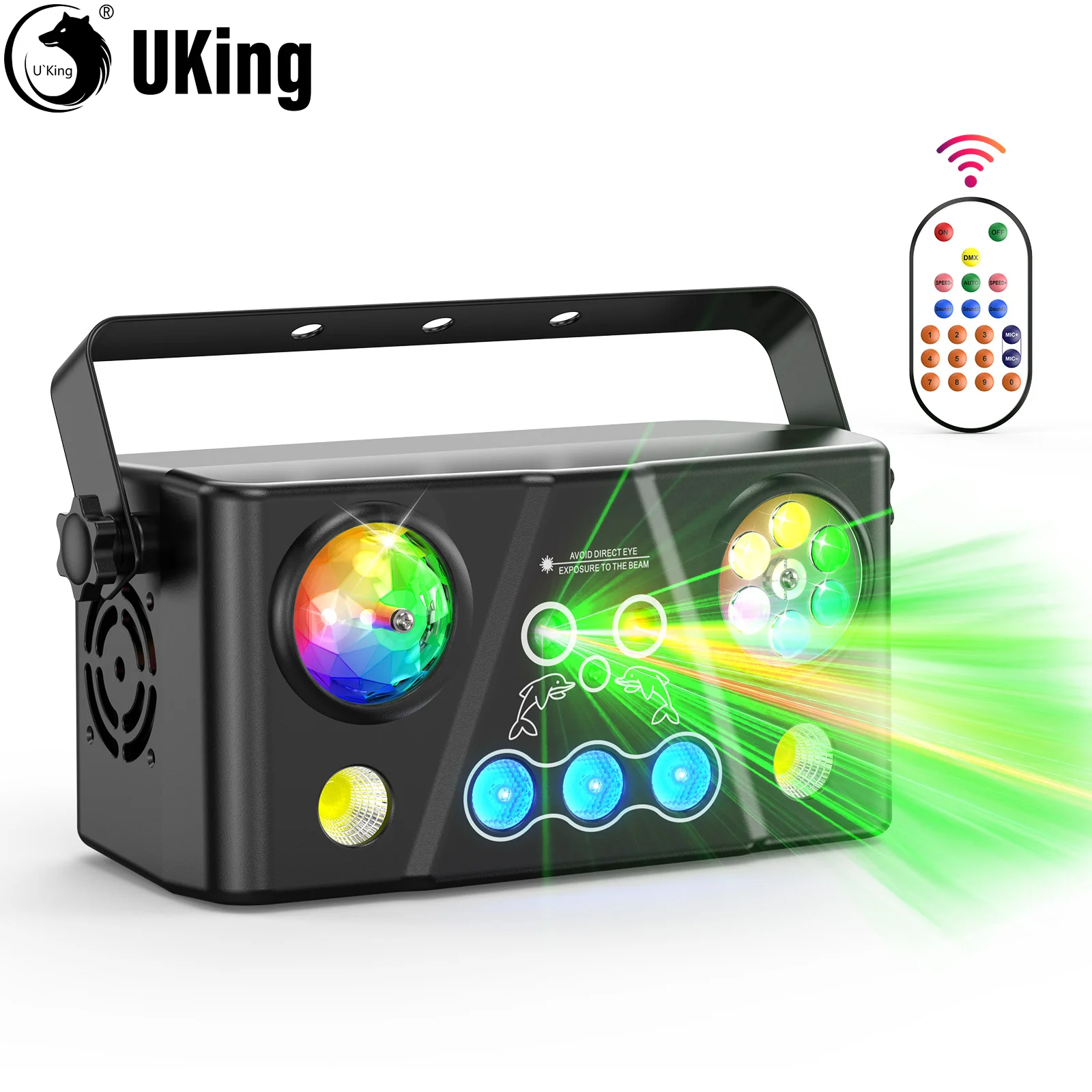 

Uking 40W Party Lights RGB Bee-eye Beam Effect Magic Ball DJ Light DMX512 Сценический свет Стробоскоп для свадьбы, дискотеки, вечеринки