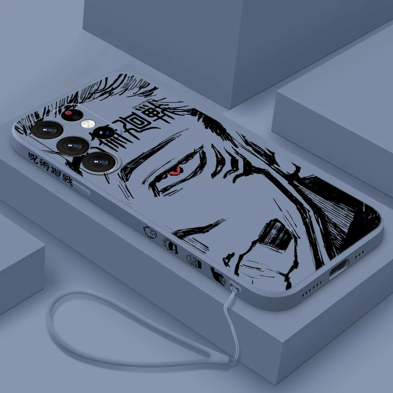 Jujutsu Kaisen Anime For Samsung S24 S23 S22 S21 S20 Fe S10 Note 20 10 Ultra Lite Plus Liquid Left Rope Phone Case