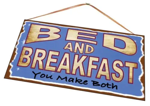 Bed and Breakfast Sign Air B and B Sign Novelty Hotel Retro Bad & Breakfast Sign