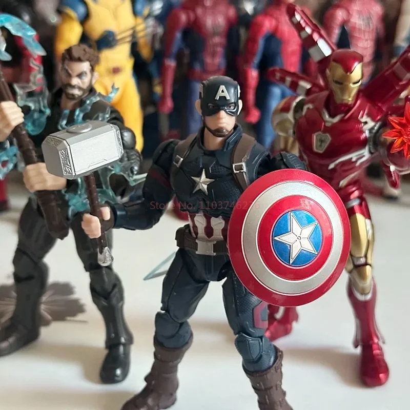 Figura Coleccionable de la Clase Campeón de Marvel Heroes Blokees - Spider-Man, Venom, Iron Man, Capitán América, Thor, Regalo para Escritorio