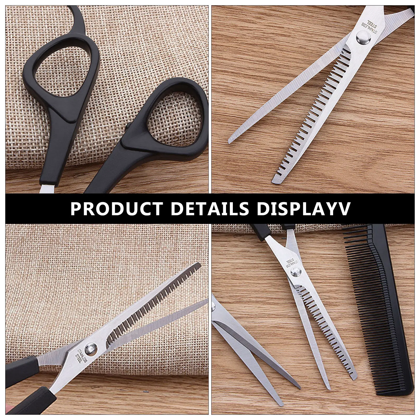 

Premium Stainless Steel Hairdressing Scissors Set Includes Cutting Shears Thinning Scissors and Comb for Bangs Ends