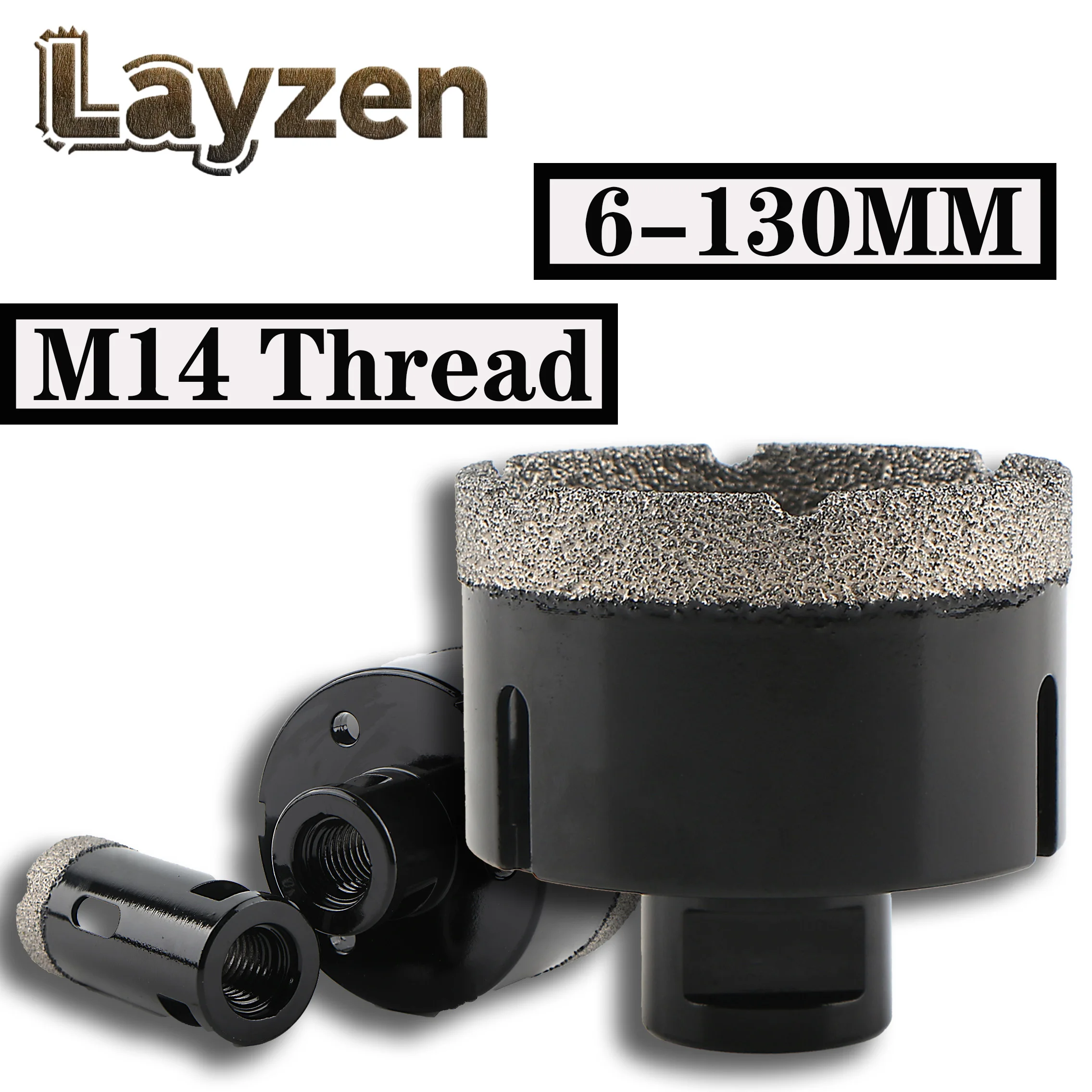 M14 Thread 5-130mm Vacuum Brazed Diamond Dry Drill Bit Core Bit/Hole Saw For Porcelain Tile Granite Marble Stone Cutting Tools