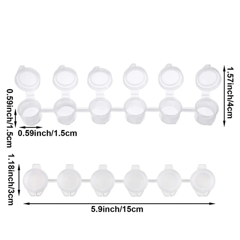 144 شرائط 2 مللي شرائط طلاء فارغة أواني أكواب الطلاء حاويات تخزين واضحة لوازم الحرف اللوحة 864 أوعية في المجموع #6