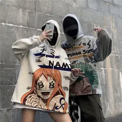 Cartoon Sweatshirt One Piece Zoro Creative Anime Joint Peripheral Fashion Print Student Loose Ins Hooded Casual Versatile Top