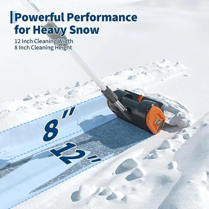 20V Cordless Electric Snow Shovel with 4.0Ah Battery & Charger, Brushless Motor, 12