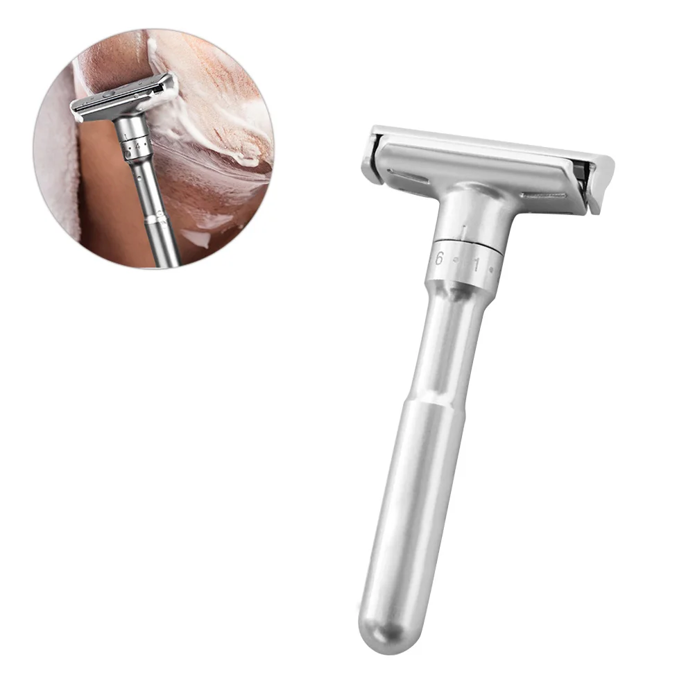 

Double Edge Safety Razor Blades Adjustable Shaving Machine Classic Manual Beard Razor St Travel Size Lightweight