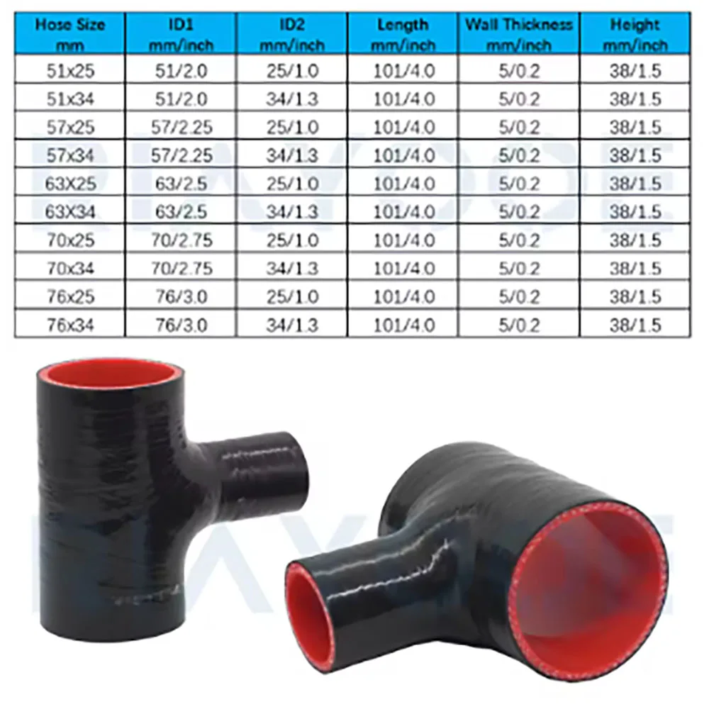 T Piece Turbo Intake Hose Reinforced Silicone Coupler Adapter 2