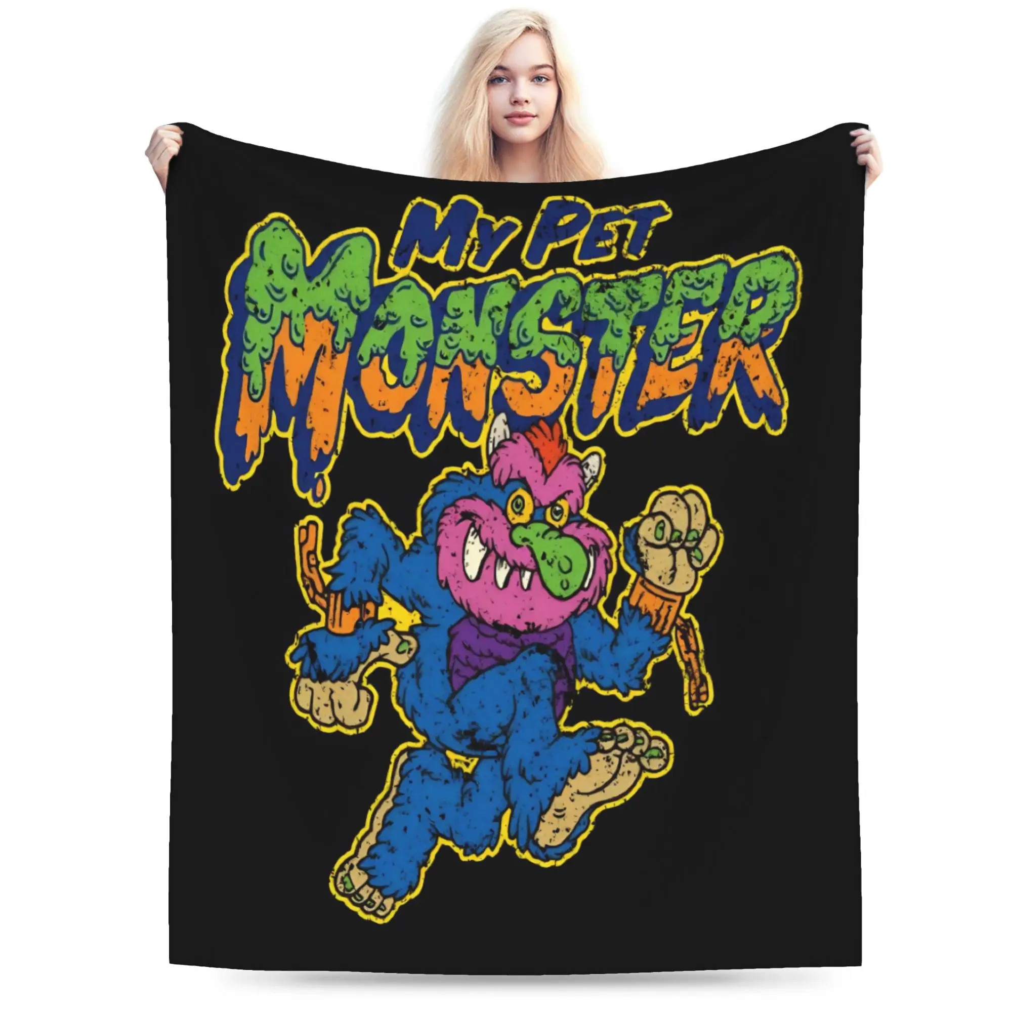 New My Pet Monsters Cartoon Blanket Super Soft Coral Fleece Plush  Comfortable Throw Blankets Machine Washable
