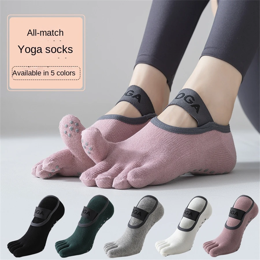 1 pair of women's five finger socks, professional anti slip yoga socks, Pilates fitness socks