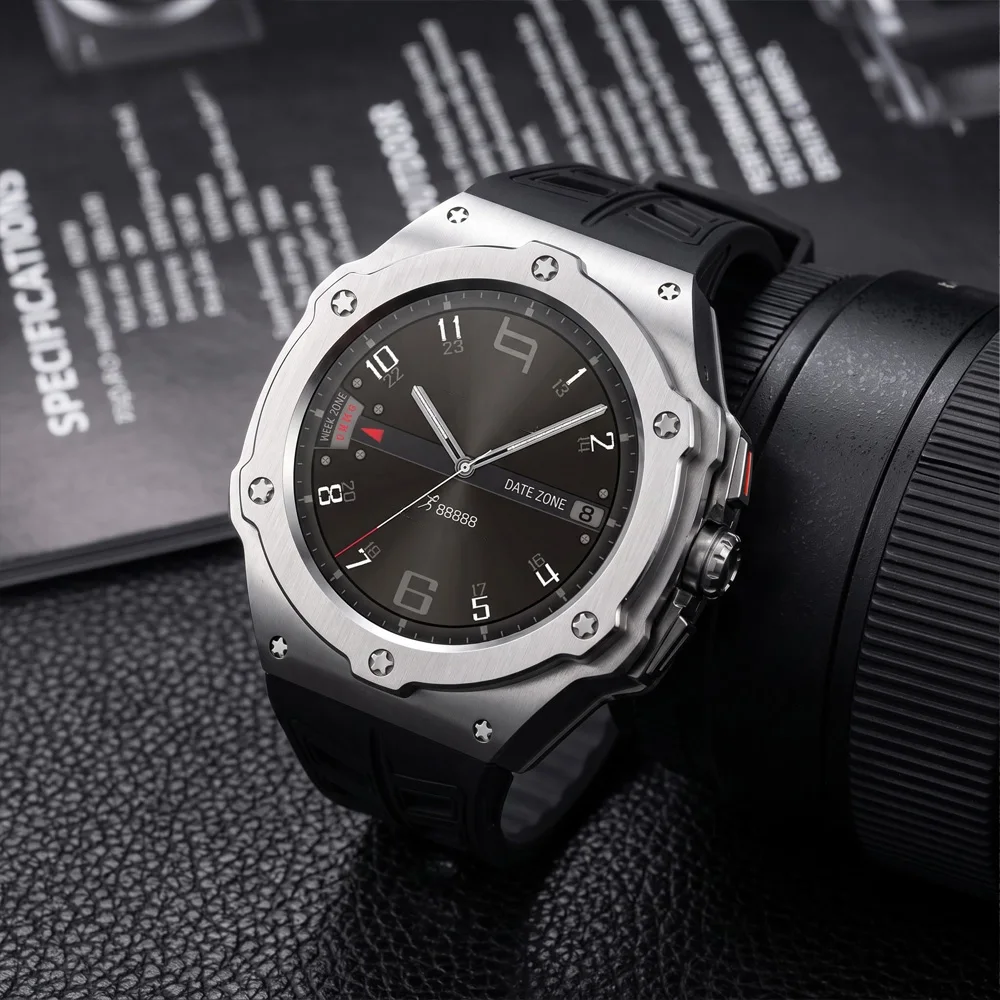Kit de luxo em metal com caixa de liga de alumínio e pulseira de borracha para Samsung Galaxy Watch Ultra2 47mm
