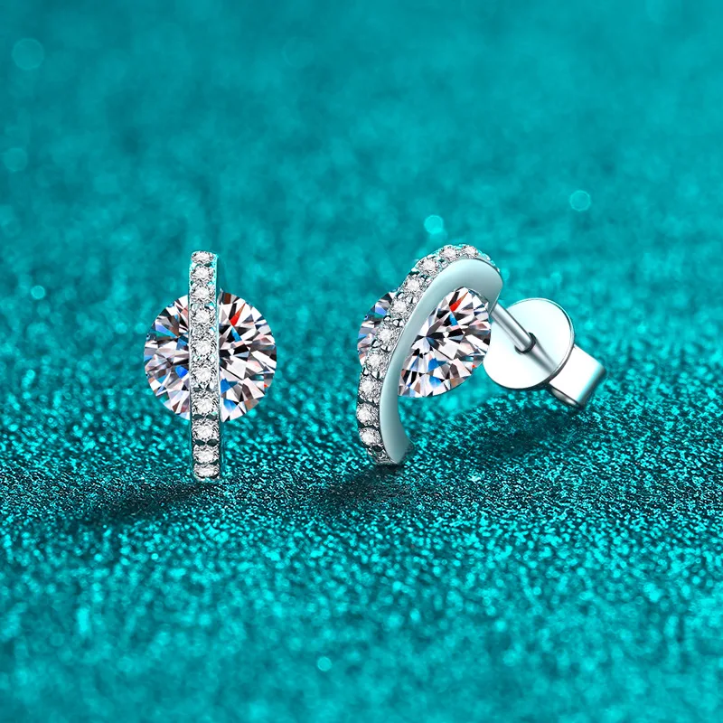 Premium Exquisite Micro Inlay Planet Surround Earrings For Women 2ct Moissanite Planet style perfect for daily matching
