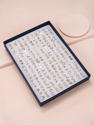 New Arrival 100Pair Mixed Size Color Cubic Zircon Stud Earrings Set Shine Crystal Ear Studs for Men&Women Punk Party Jewelry
