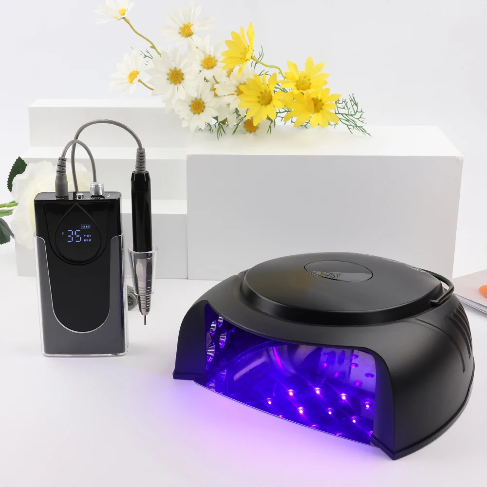 2024 New Full Metal 64W UV LED Nail Lamp - Rechargeable 365+405nm Dual Light Salon SPA CE Certified​