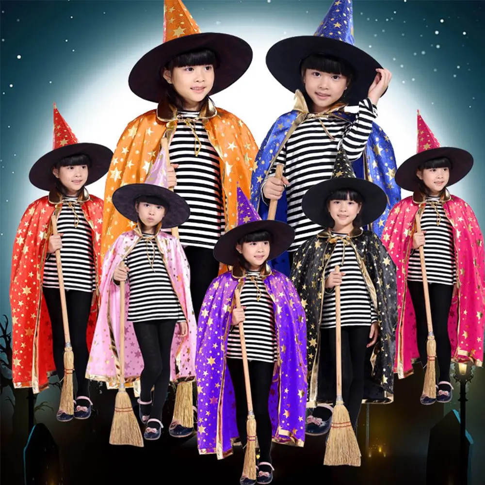 Caps Halloween Cosplay Children Stars Hats Stars Cloak Halloween Cloak Cosplay Cloak Show Costumes Performance Costumes