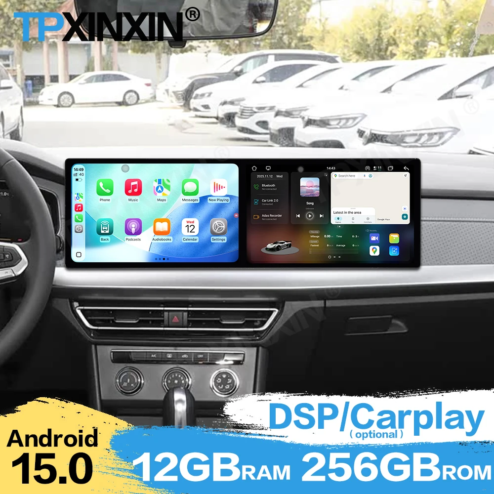 

Dual Screen Android For VW Lavida Plus 2023 2024 Car Radio Multimedia GPS Navigation Touch Screen Stereo Receiver IPS Head Unit