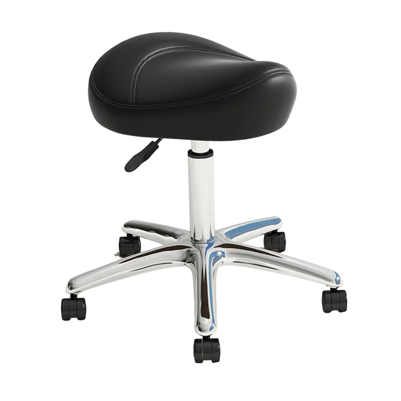 PU Leather Swivel Rolling Stool Modern Padded Chair with Wheel for Nail Technician Beauty Salon Spa