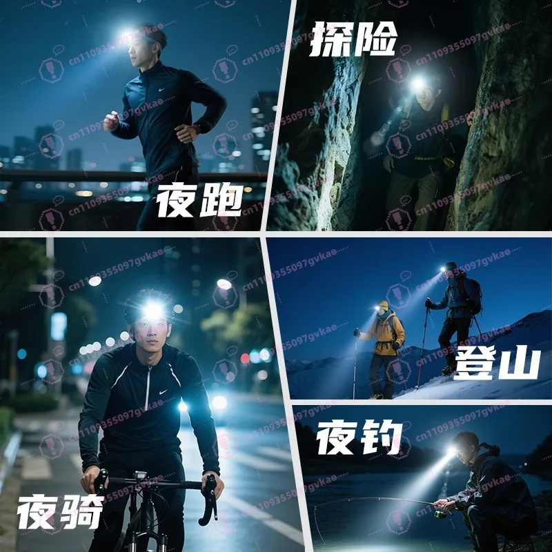 LED Headlamp Super Bright Induction Headlight Outdoor Work Light Long Battery Life Fishing Cycling Head Torch USB Rechargeable