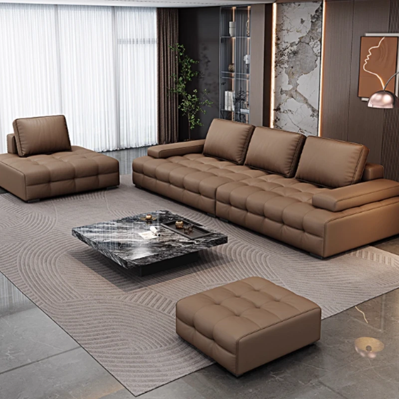 Modern Minimalist Sofa Straight Row Lazy Lounge Armchair Multi-position Lounge Sofa Design Relaxing House Living Room Furniture