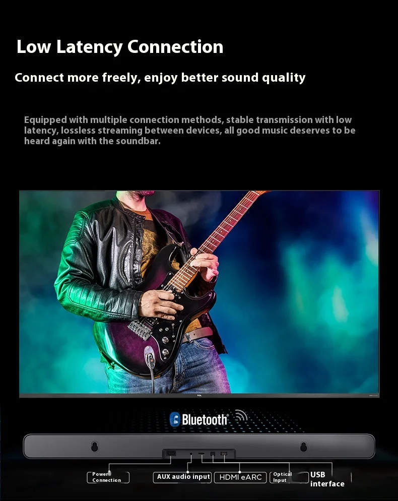 TCL Soundbar S45H Dolby Atmos DTS Virtual: X 100W مكبرات صوت Dolby Home عالية الطاقة AI Sonic الكمون المنخفض بلوتوث SBC فك هدية #4