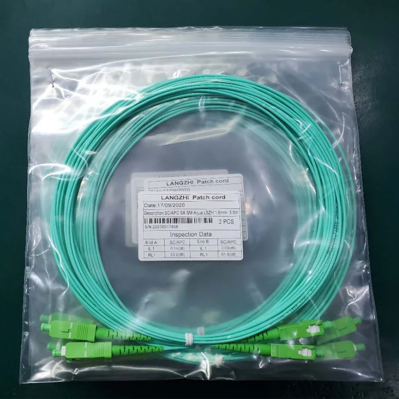 

Fiber optic cable, 2-3.5 meters, SM, SX, APC, 1.6mm, 100pcs