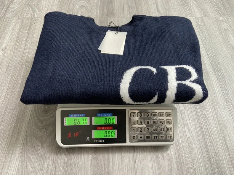 25ss Oversized CB Logo Black Sweaters Men Women 1:1 Top Quality Jacquard Crewneck Casual Knit Pullovers With Tags