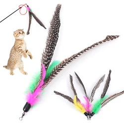 Pet Cat Toy Large Pearl Feather Bell Fishing Rod Replacement Head Funny Cat Stick Interactive Toy Cat Toys Interactive