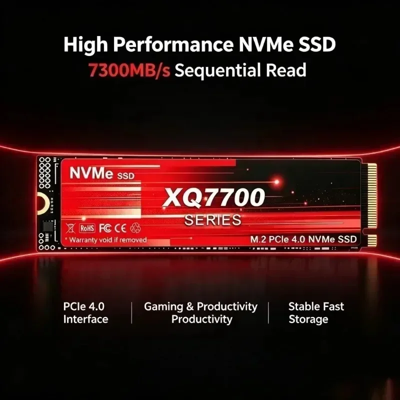 PCIe4.0 NVMe M.2 SSD XQ7700 NEW 500GB 4TB 7300MB/s Max Read Hard Disk Drive Solid State for Desktop Computers Speed